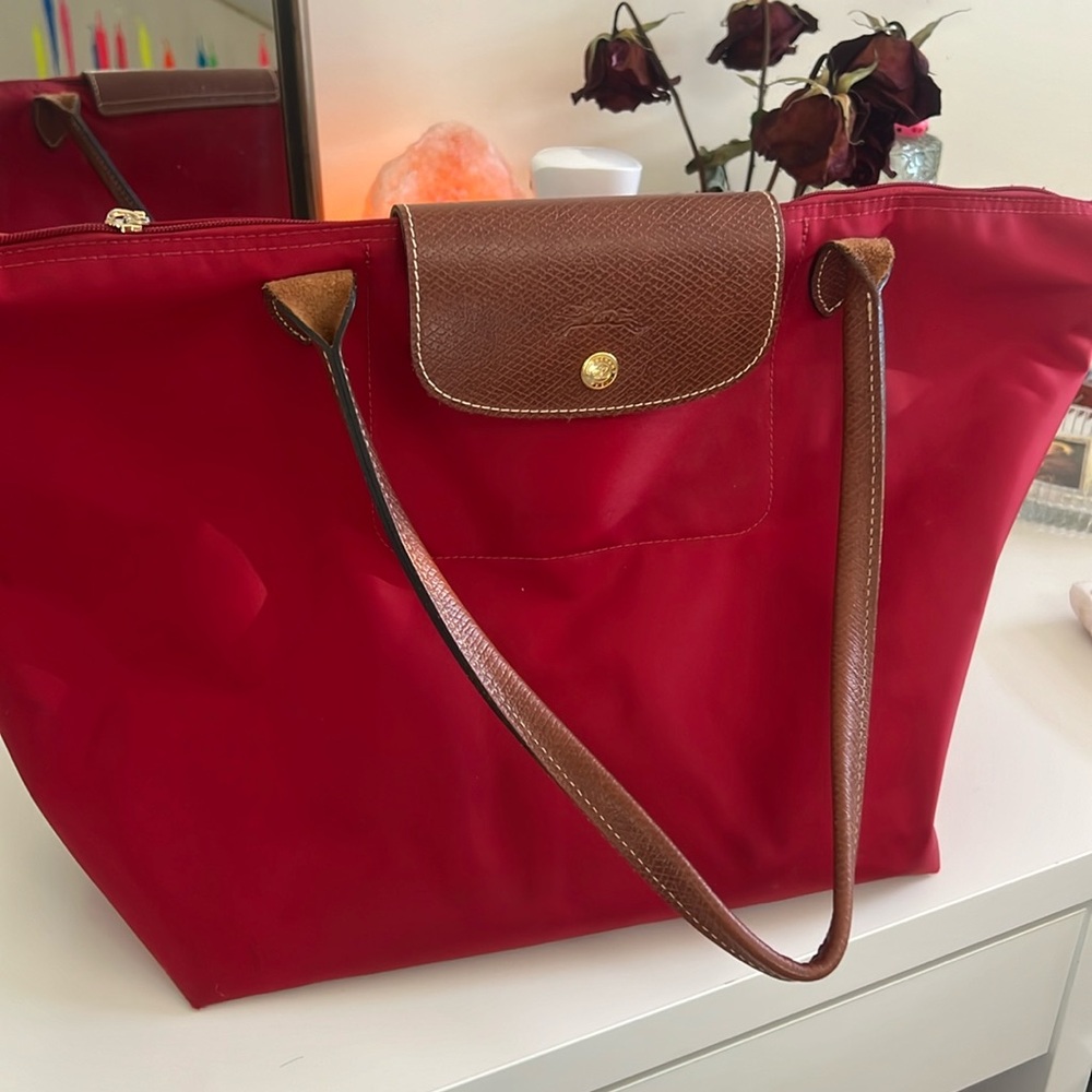 Longchamp Red bag with long handles